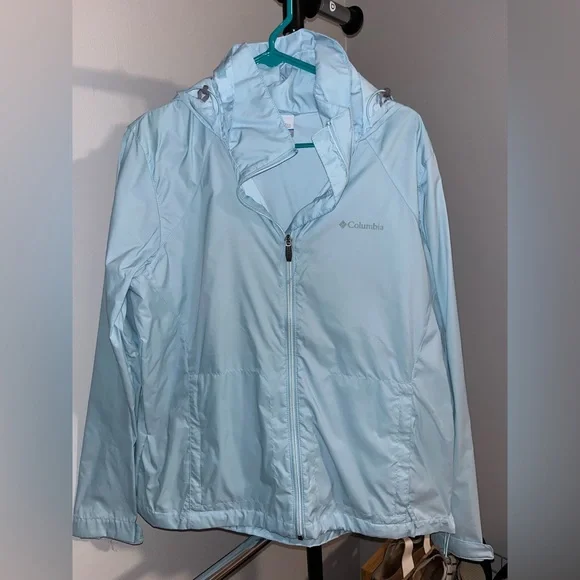 Columbia | Jackets & Coats | Columbia Baby Blue Rain Jacket  display picture 3